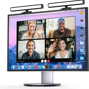 Video Conference Lighting, Webcam Monitor Light Bar Over Computer, LED Laptop Light Kit for Zoom, Podcast, Streaming, Studio, Ring Light Alternative with Dimmable & Flicker-Free Light