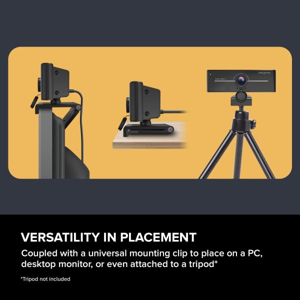 Creative Live! Cam Sync 4K UHD USB Webcam with Backlight Compensation, Up to 40 FPS, 95° Wide-Angle Lens, Privacy Lens, Built-in Mics, Plug & Play for PC and Mac… - Image 6