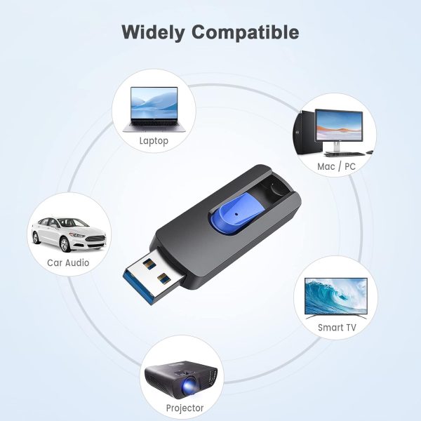 JUANWE USB Flash Drive 256GB High Speed 3.0 Memory Stick Flash Drive Retractable Slide 256GB Jump Drive Zip Drive USB for Computers PC Laptop with Lanyard Hole - Image 5