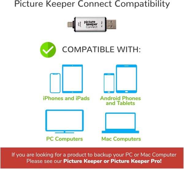 Picture Keeper Connect Photo & Video USB Flash Drive for Apple, Android, & PC Devices, 32GB Thumb Drive - Image 6
