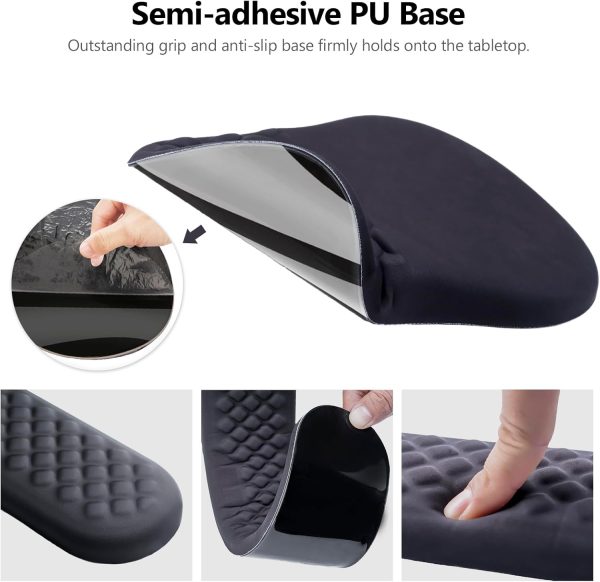 Mouse Pad Wrist Support, Laokiiy 2 in1 Keyboard Wrist Rest+ Ergonomic Mouse Pad, Non-Slip Wrist Rest for Computer Keyboard, Made Easy Typing & Relieve Wrist Pain（Black) - Image 7