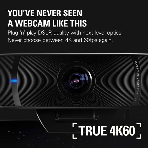 Elgato Facecam Pro, True 4K60 Ultra HD Webcam for Live Streaming, Gaming, Video Calls, Advanced Light Correction, DSLR Style Control, Wide Angle, Works with OBS, Teams,Zoom, PC/Mac, Black - Image 4