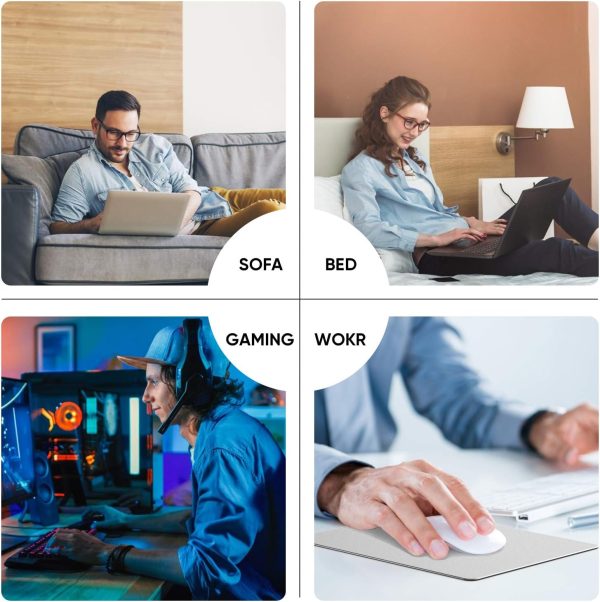 Mouse Pad, Silver Premium Hard Metal Aluminum Mousepad, Double Side Waterproof Ultra Smooth Mouse Pad for Fast and Accurate Mouse Control for Office and Gaming, 9.4 x 7.9inch - Image 4