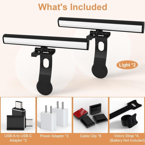 Video Conference Lighting, Webcam Monitor Light Bar Over Computer, LED Laptop Light Kit for Zoom, Podcast, Streaming, Studio, Ring Light Alternative with Dimmable & Flicker-Free Light - Image 5