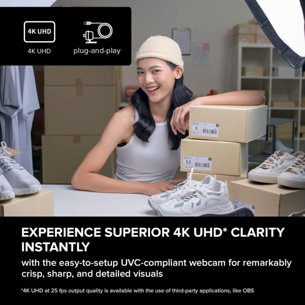 Creative Live! Cam Sync 4K UHD USB Webcam with Backlight Compensation, Up to 40 FPS, 95° Wide-Angle Lens, Privacy Lens, Built-in Mics, Plug & Play for PC and Mac… - Image 2