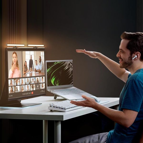 Video Conference Lighting, Webcam Monitor Light Bar Over Computer, LED Laptop Light Kit for Zoom, Podcast, Streaming, Studio, Ring Light Alternative with Dimmable & Flicker-Free Light - Image 4