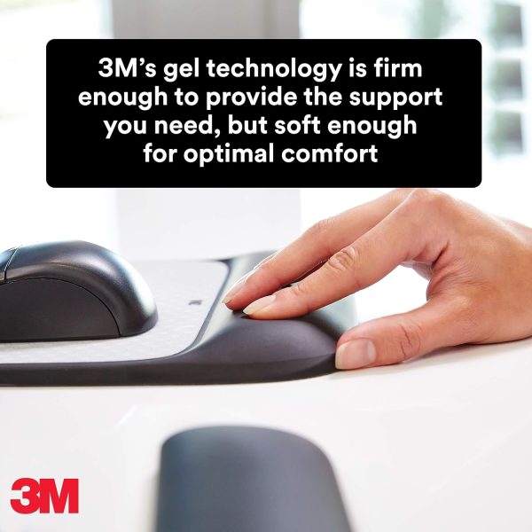 3M Precise Mouse Pad with Gel Wrist Rest, Soothing 3M Gel Technology and Satin Smooth Cover for All Day Comfort, Optical Mouse Performance and Battery Saving Design (MW85B), Extended, Black - Image 5