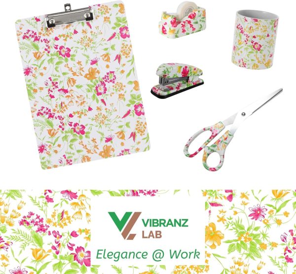VIBRANZ-LAB Home Office Desk Supplies Home Office Supplies Fun Desk Accessories College Essentials College School Supplies Cool Items Compact Desk Set of Cute Tape Dispenser, Staplers Office Stapler - Image 2